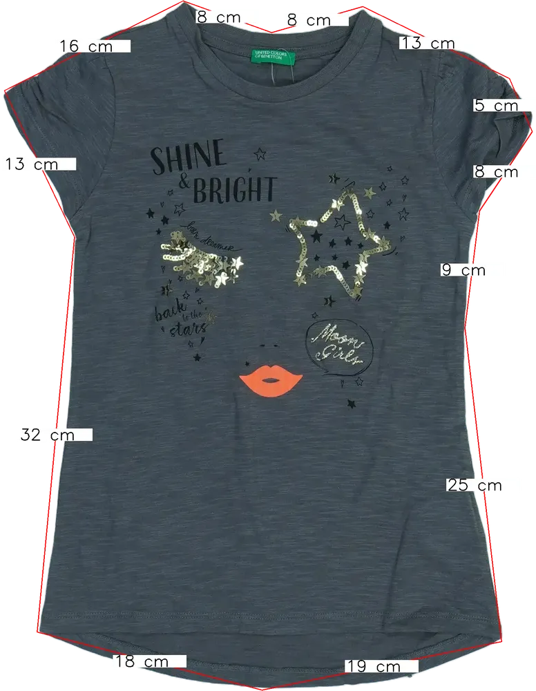 Szürke Benetton Póló EU 122 / UK 7 év / US 7 év/M