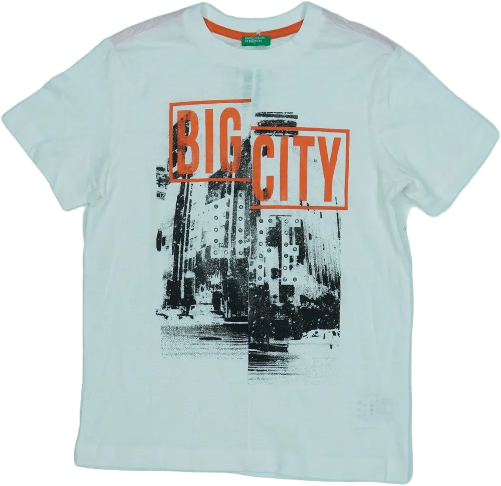 Fehér Benetton Póló EU 140 / UK 10 év / US 10 év/L