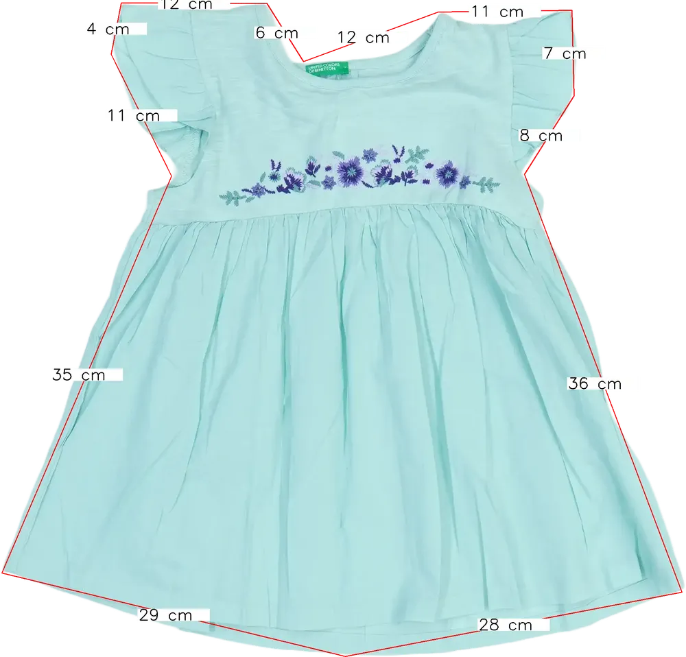 Zöld Benetton Tunika EU 128 / UK 8 év / US 8 év/M