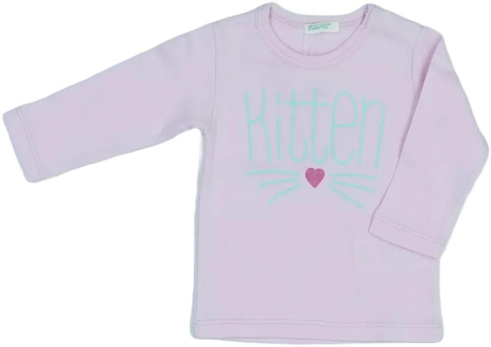 Rózsaszín Benetton Hosszú ujjú felső EU 56 / UK Újszülött / US Újszülött