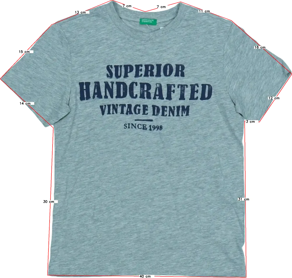 Szürke Benetton Póló EU 140 / UK 10 év / US 10 év/L