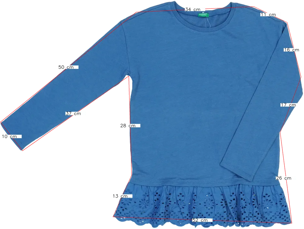 Kék Benetton Pulóver EU 152 / UK 12 év / US 12 év/L