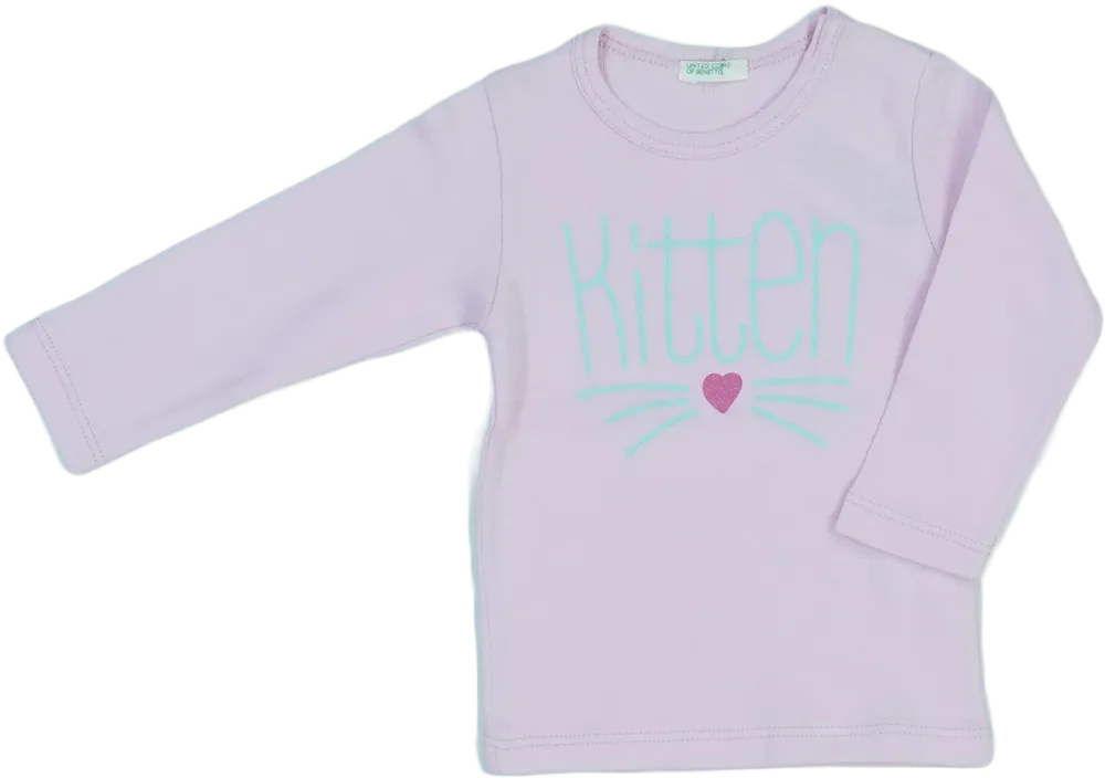 Rózsaszín Benetton Hosszú ujjú felső EU 62 / UK 0-3 hónap / US 0-3 hónap