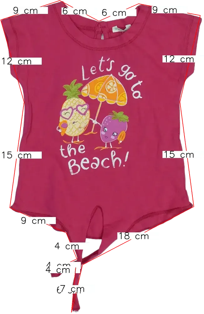 Rózsaszín Benetton Póló EU 62 / UK 0-3 hónap / US 0-3 hónap