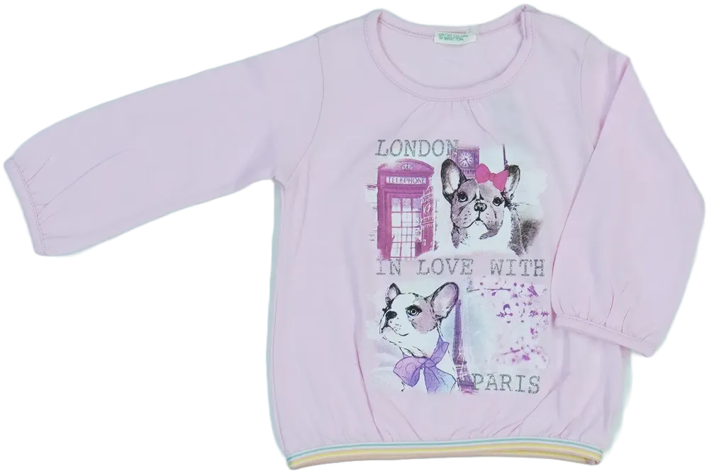 Rózsaszín Benetton Hosszú ujjú felső EU 62 / UK 0-3 hónap / US 0-3 hónap