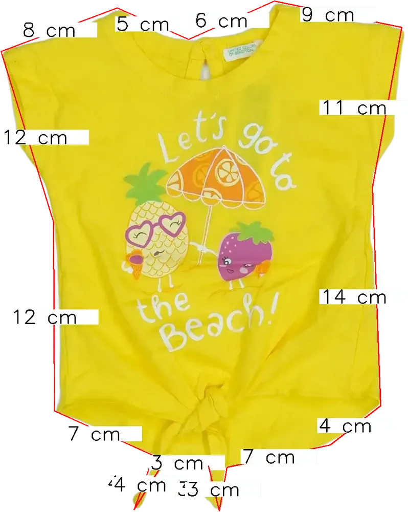 Sárga Benetton Póló EU 56 / UK Újszülött / US Újszülött