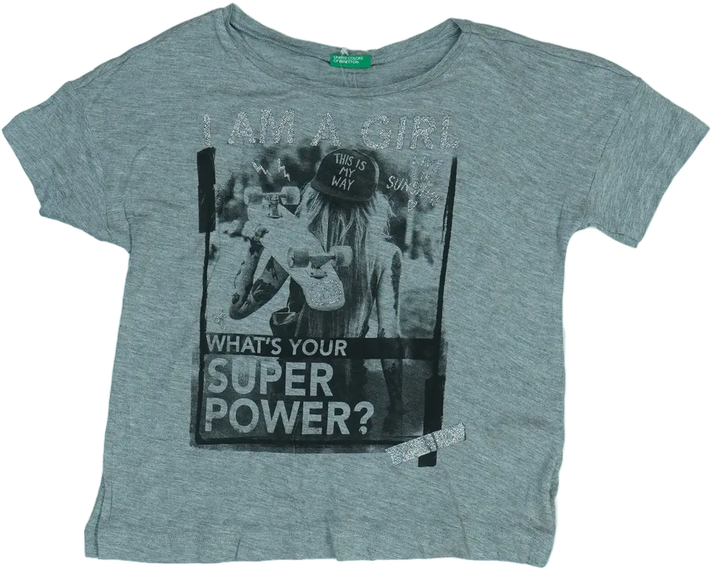 Szürke Benetton Póló EU 128 / UK 8 év / US 8 év/M