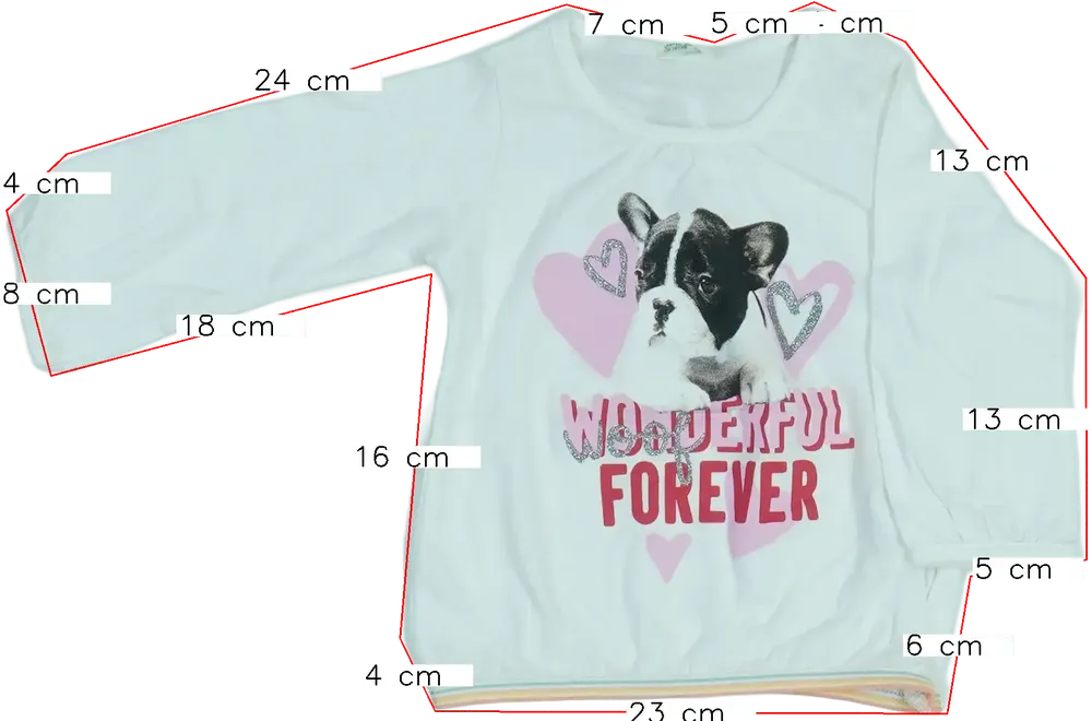 Fehér Benetton Hosszú ujjú felső EU 74 / UK 6-9 hónap / US 6-9 hónap