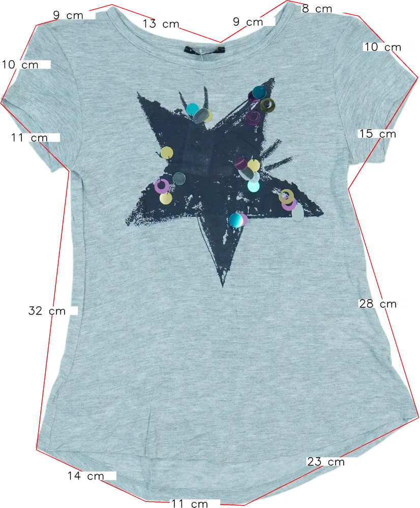 Szürke Sisley Póló EU 128 / UK 8 év / US 8 év/M