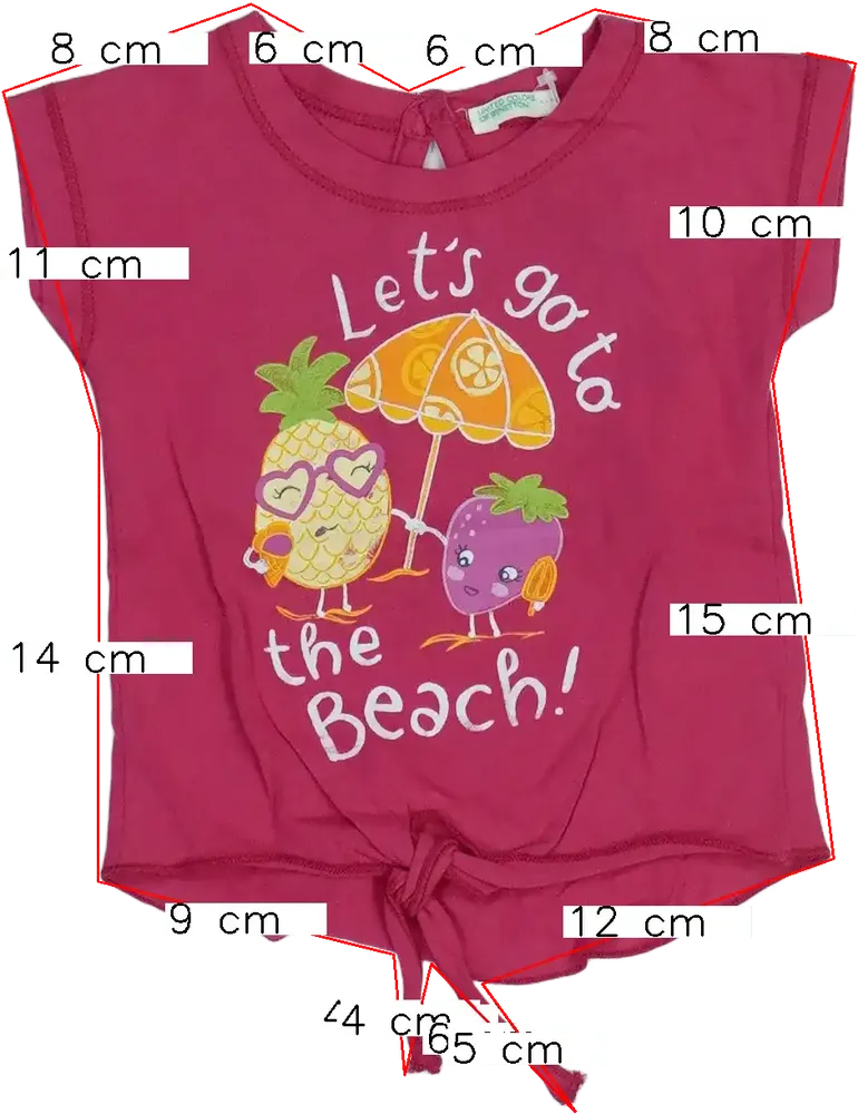 Rózsaszín Benetton Póló EU 56 / UK Újszülött / US Újszülött