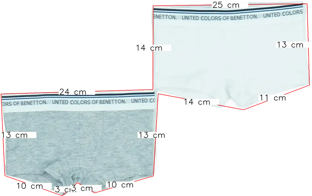 Szürke Benetton Csomag - Fiú / Férfi boxerek és alsónadrágok EU 92 / UK 2 év / US 2T