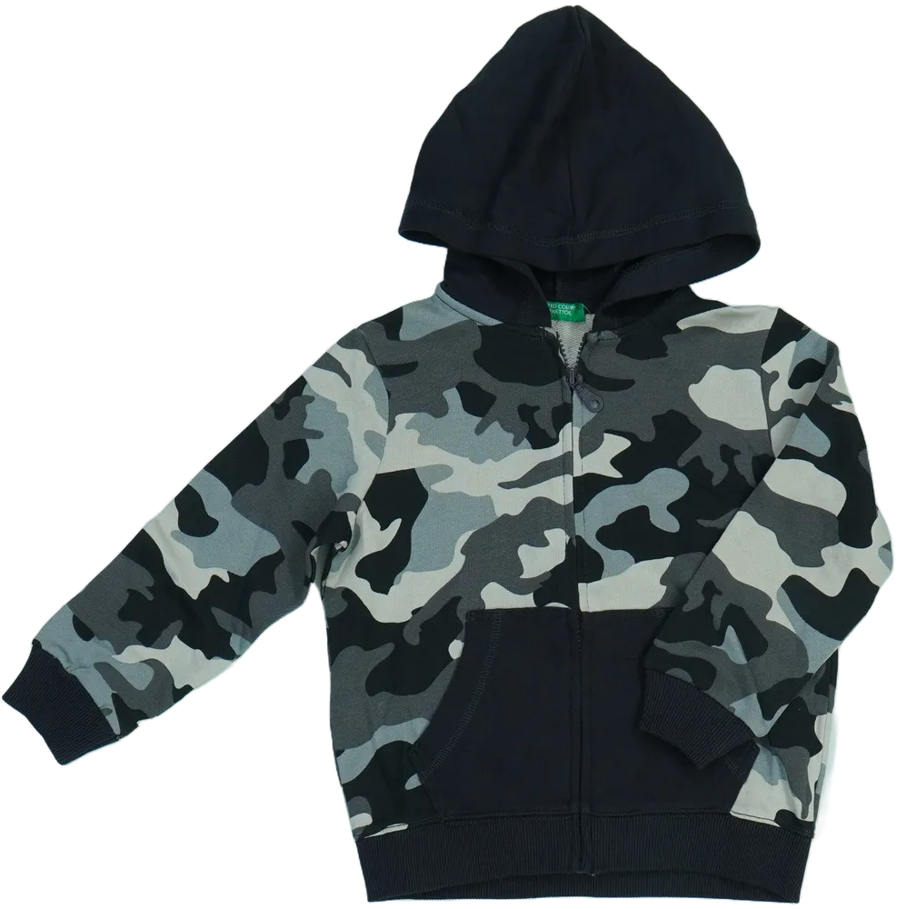 Terepszínű Benetton Kapucnis pulóver EU 110 / UK 5 év / US 5 év/XS