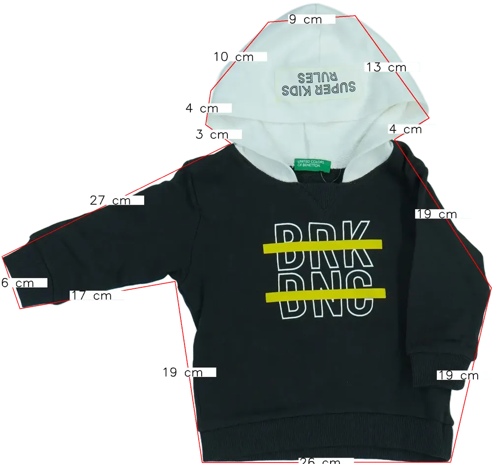 Szürke Benetton Kapucnis pulóver EU 80 / UK 9-12 hónap / US 12 hónap