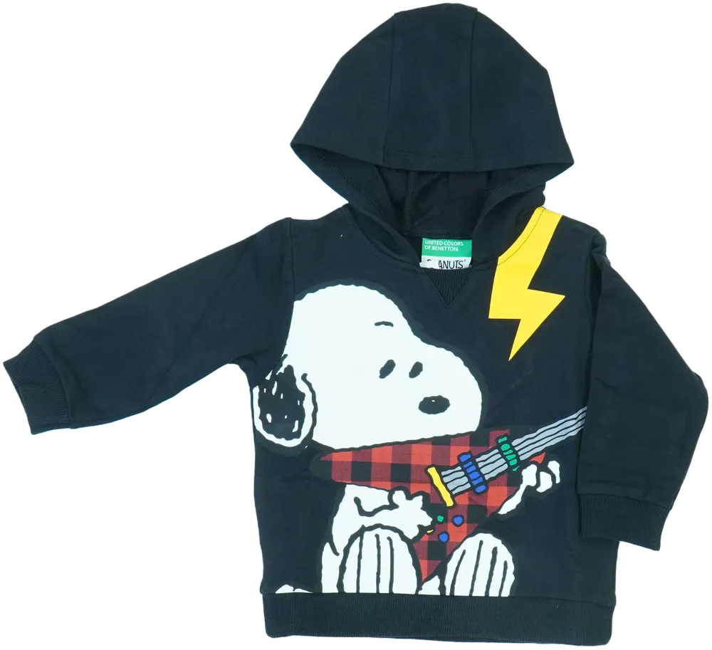 Fekete Benetton Kapucnis pulóver EU 86 / UK 12-18 hónap / US 18 hónap