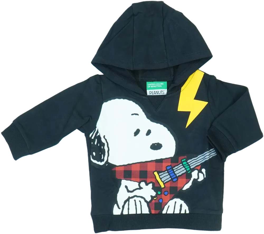 Fekete Benetton Kapucnis pulóver EU 74 / UK 6-9 hónap / US 6-9 hónap