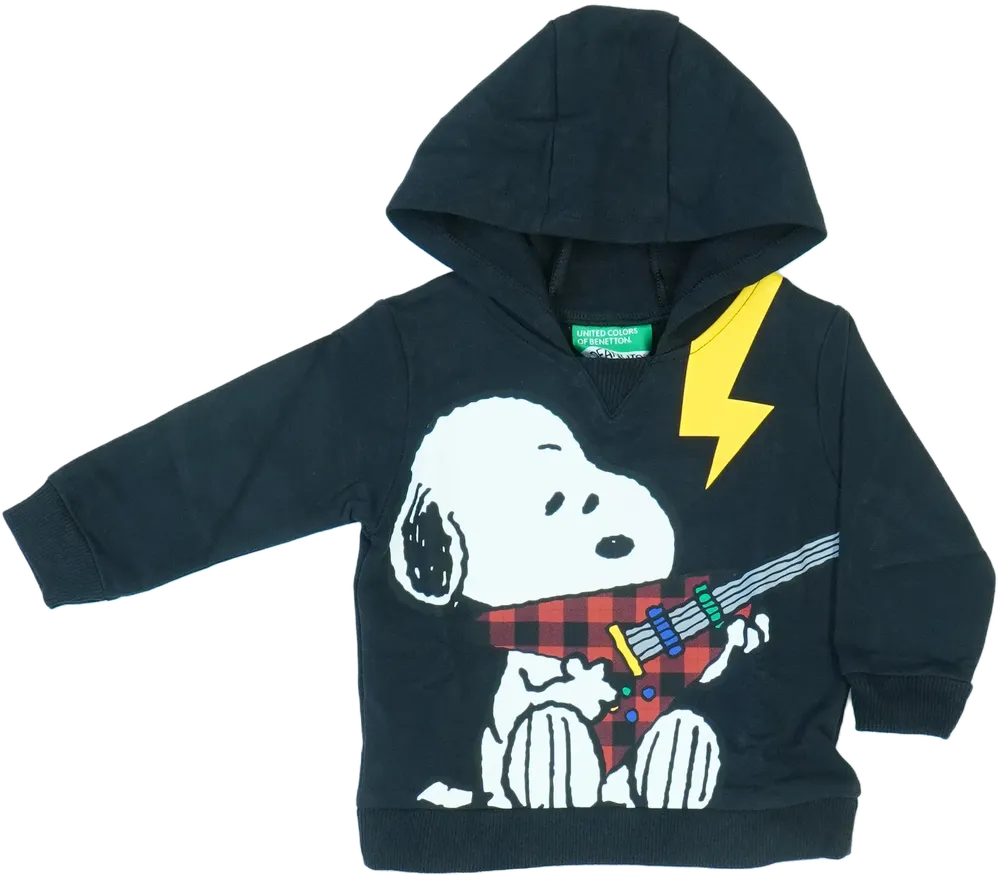 Fekete Benetton Kapucnis pulóver EU 68 / UK 3-6 hónap / US 3-6 hónap