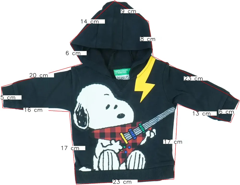 Fekete Benetton Kapucnis pulóver EU 62 / UK 0-3 hónap / US 0-3 hónap