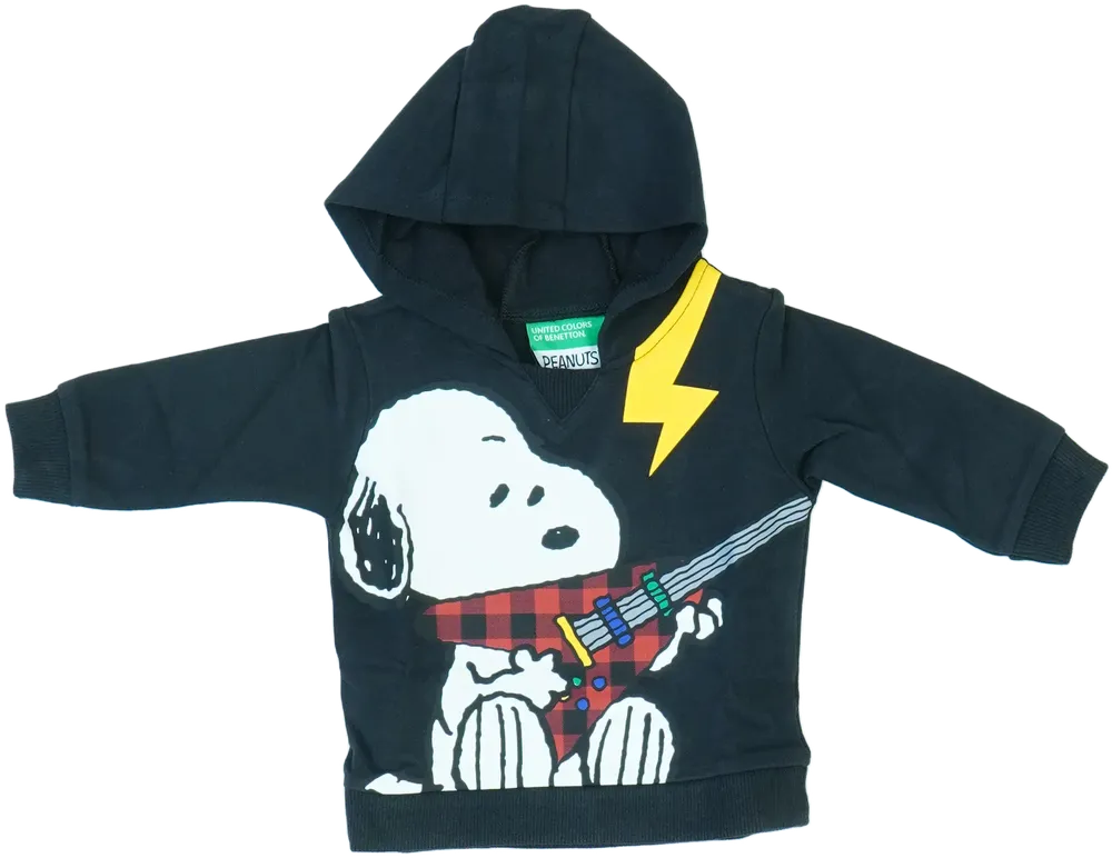 Fekete Benetton Kapucnis pulóver EU 62 / UK 0-3 hónap / US 0-3 hónap