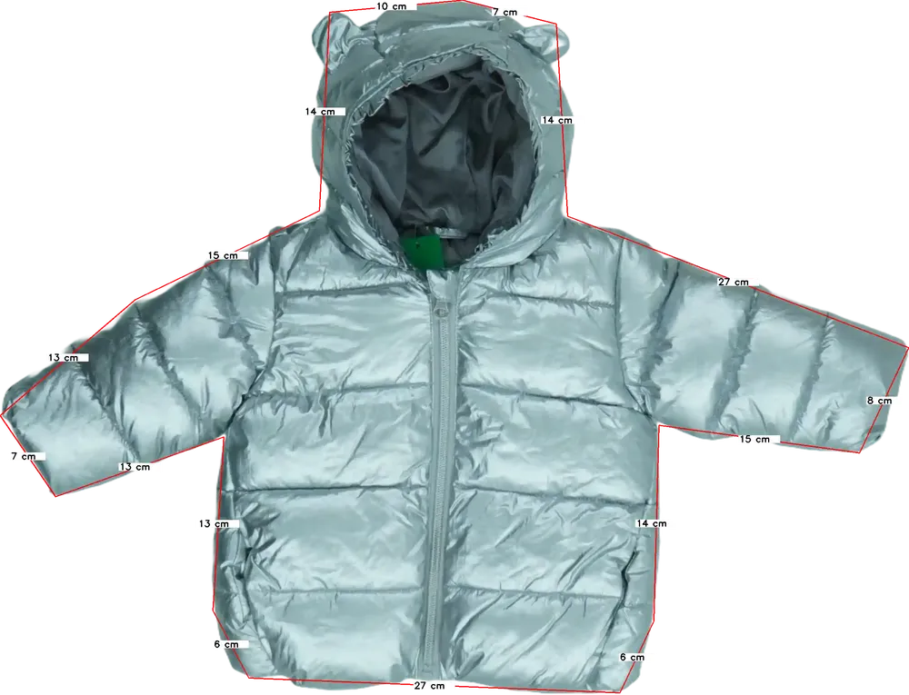 Ezüst Benetton Télikabát EU 86 / UK 12-18 hónap / US 18 hónap