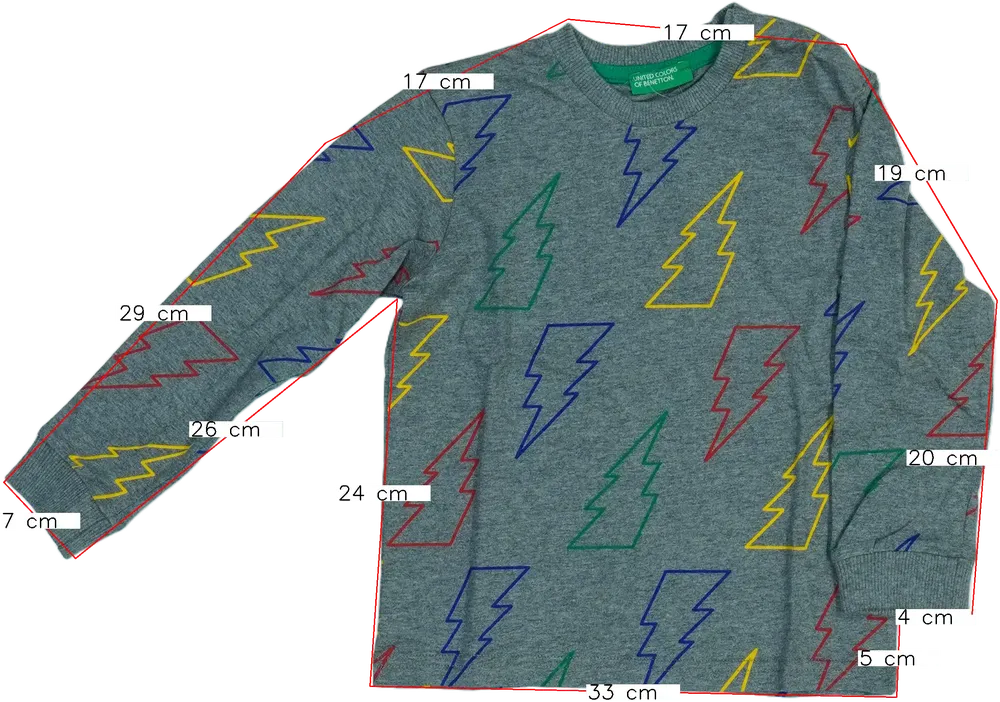 Szürke Benetton Hosszú ujjú felső EU 98 / UK 3 év / US 3T