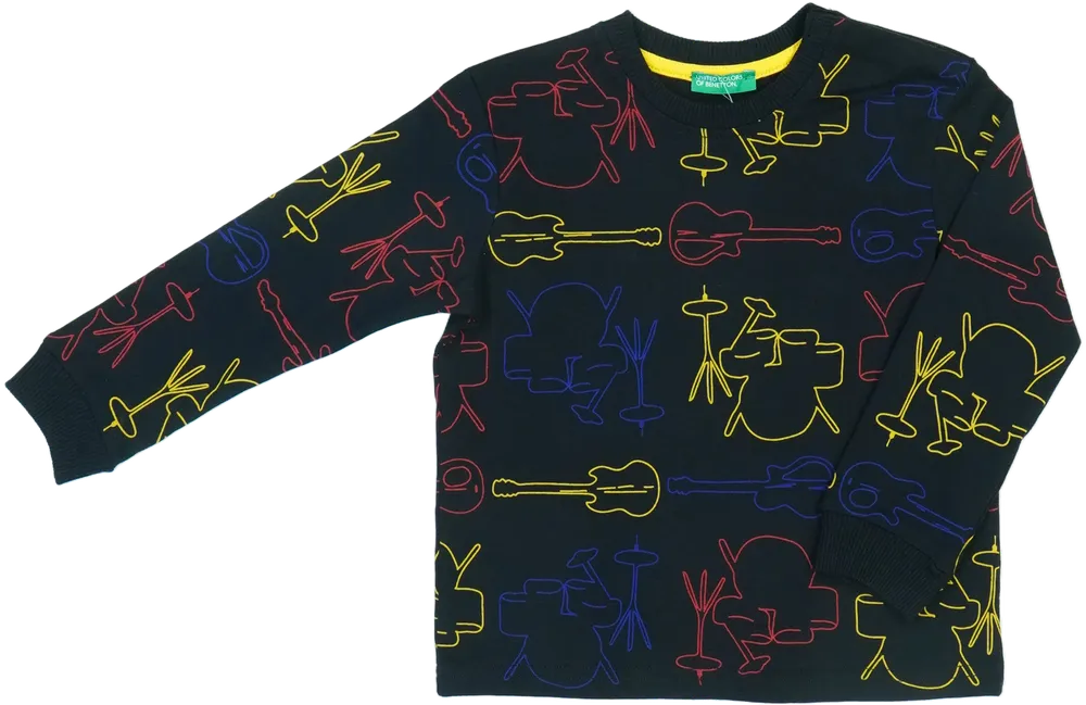 Fekete Benetton Hosszú ujjú felső EU 98 / UK 3 év / US 3T