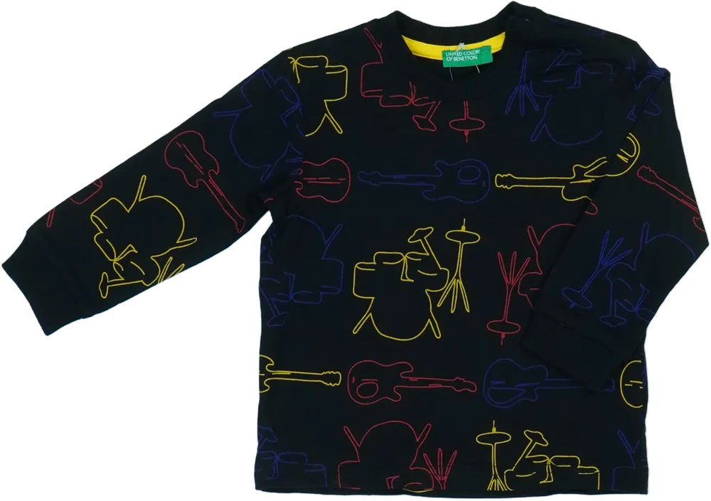 Fekete Benetton Hosszú ujjú felső EU 86 / UK 12-18 hónap / US 18 hónap