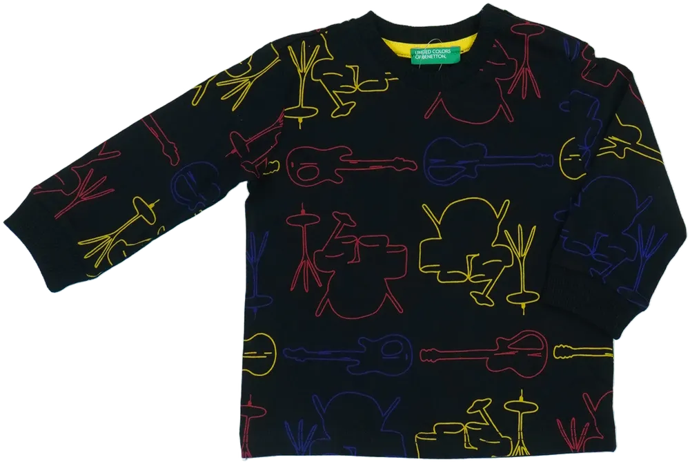 Fekete Benetton Hosszú ujjú felső EU 80 / UK 9-12 hónap / US 12 hónap