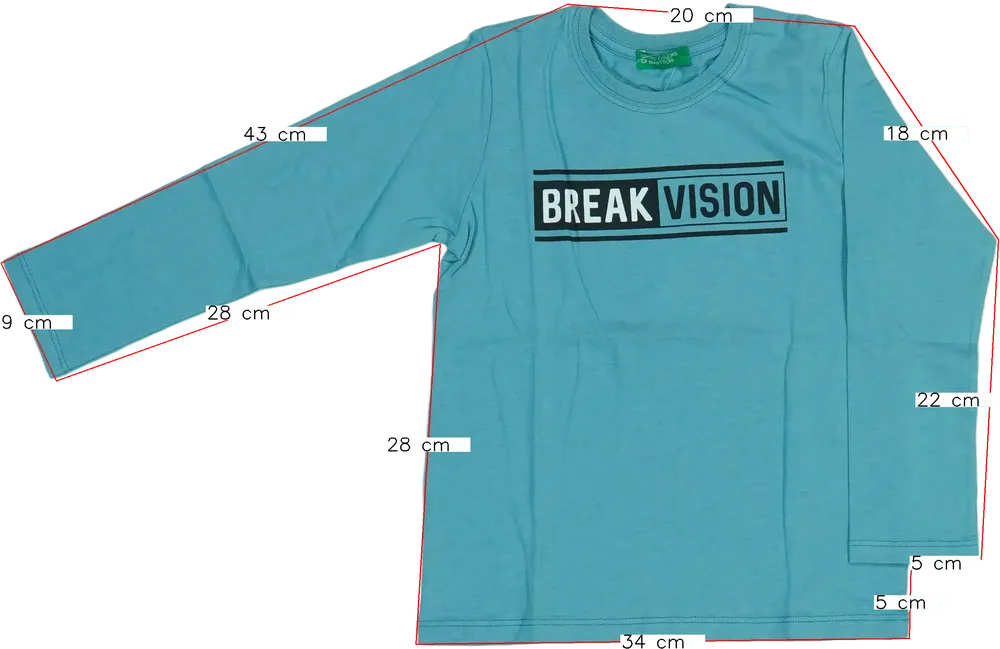 Kék Benetton Hosszú ujjú felső EU 104 / UK 4 év / US 4T/XS