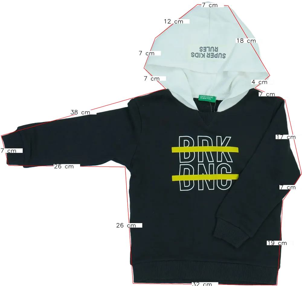 Szürke Benetton Kapucnis pulóver EU 104 / UK 4 év / US 4T/XS