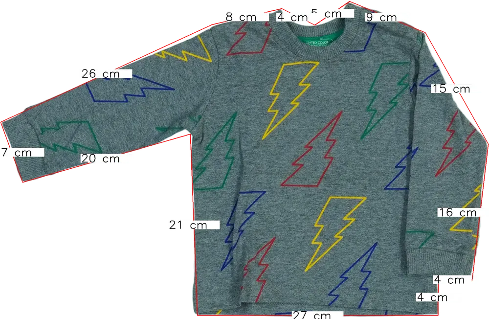 Szürke Benetton Hosszú ujjú felső EU 80 / UK 9-12 hónap / US 12 hónap
