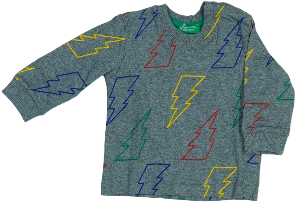 Szürke Benetton Hosszú ujjú felső EU 74 / UK 6-9 hónap / US 6-9 hónap