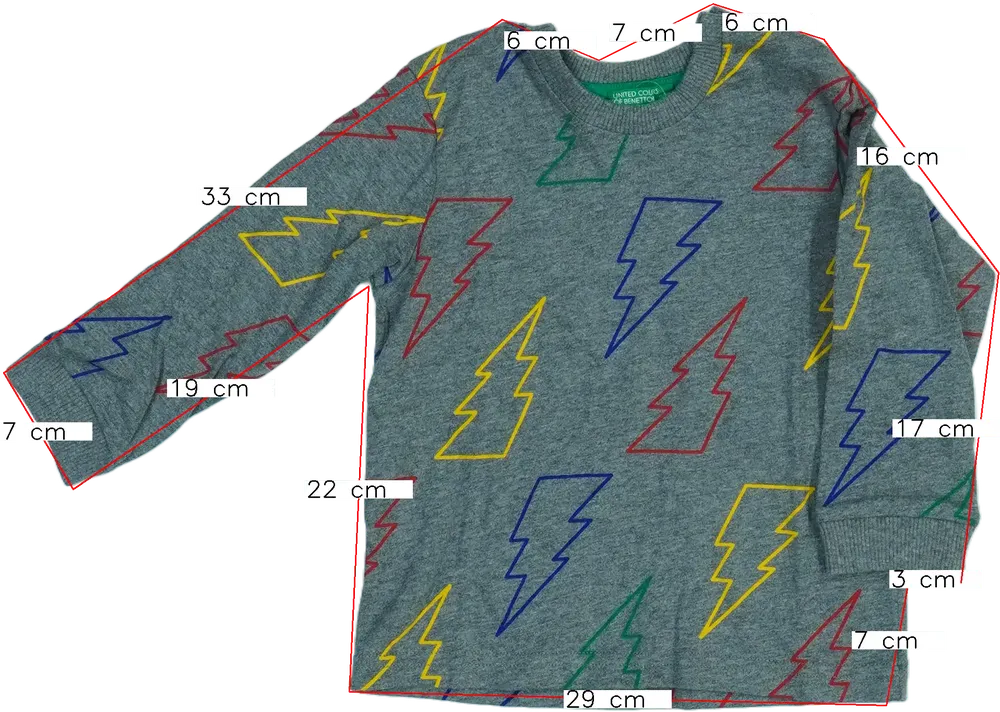 Szürke Benetton Hosszú ujjú felső EU 86 / UK 12-18 hónap / US 18 hónap