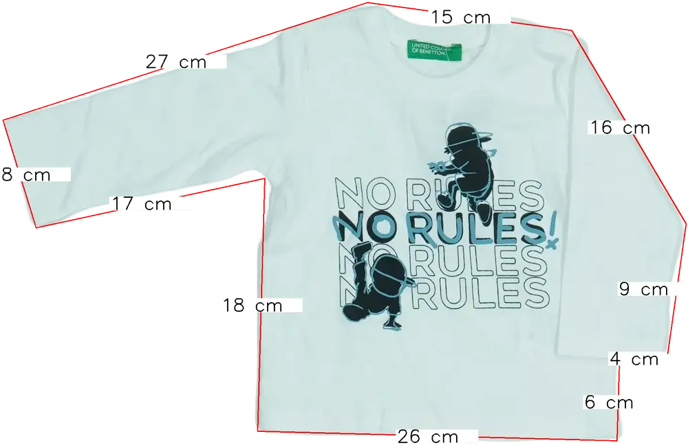 Fehér Benetton Hosszú ujjú felső EU 68 / UK 3-6 hónap / US 3-6 hónap