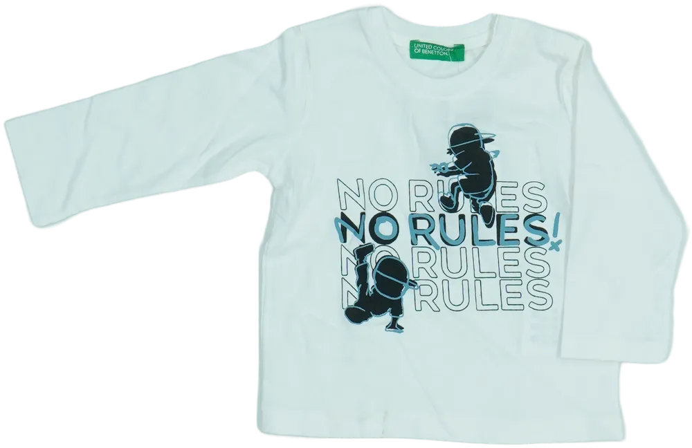 Fehér Benetton Hosszú ujjú felső EU 68 / UK 3-6 hónap / US 3-6 hónap