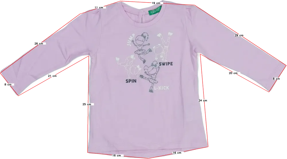 Rózsaszín Benetton Hosszú ujjú felső EU 92 / UK 2 év / US 2T