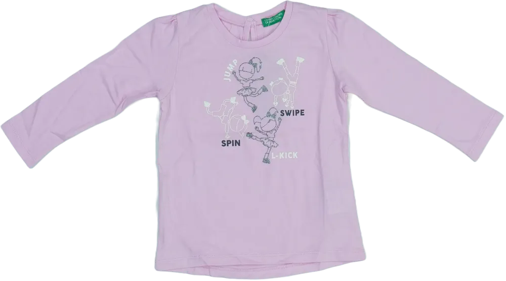 Rózsaszín Benetton Hosszú ujjú felső EU 92 / UK 2 év / US 2T