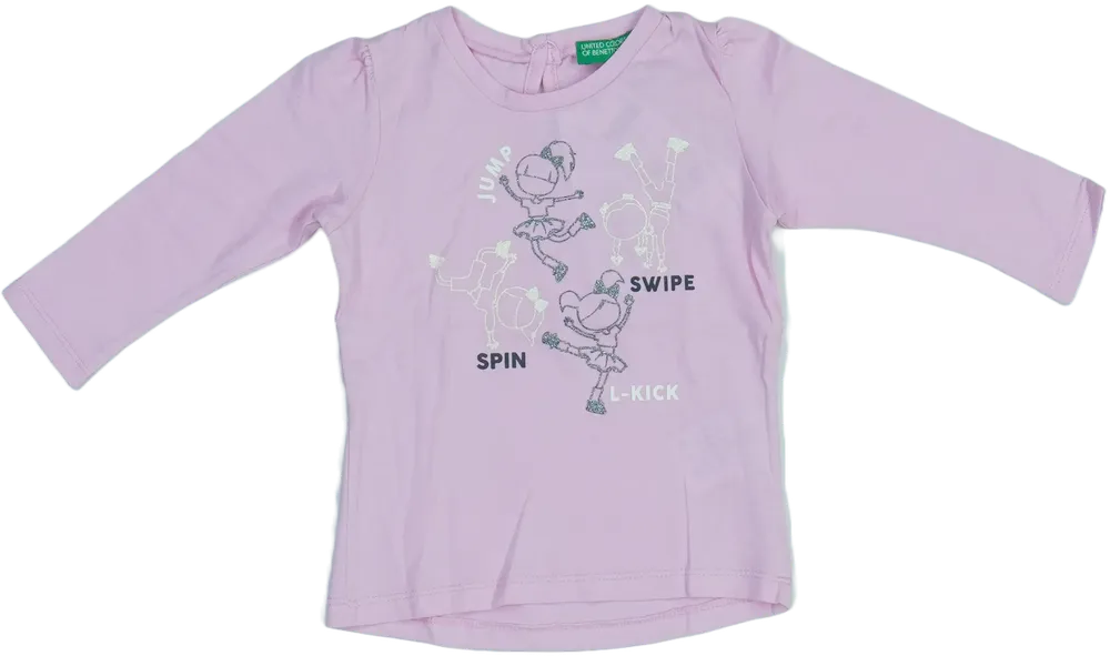 Rózsaszín Benetton Hosszú ujjú felső EU 74 / UK 6-9 hónap / US 6-9 hónap