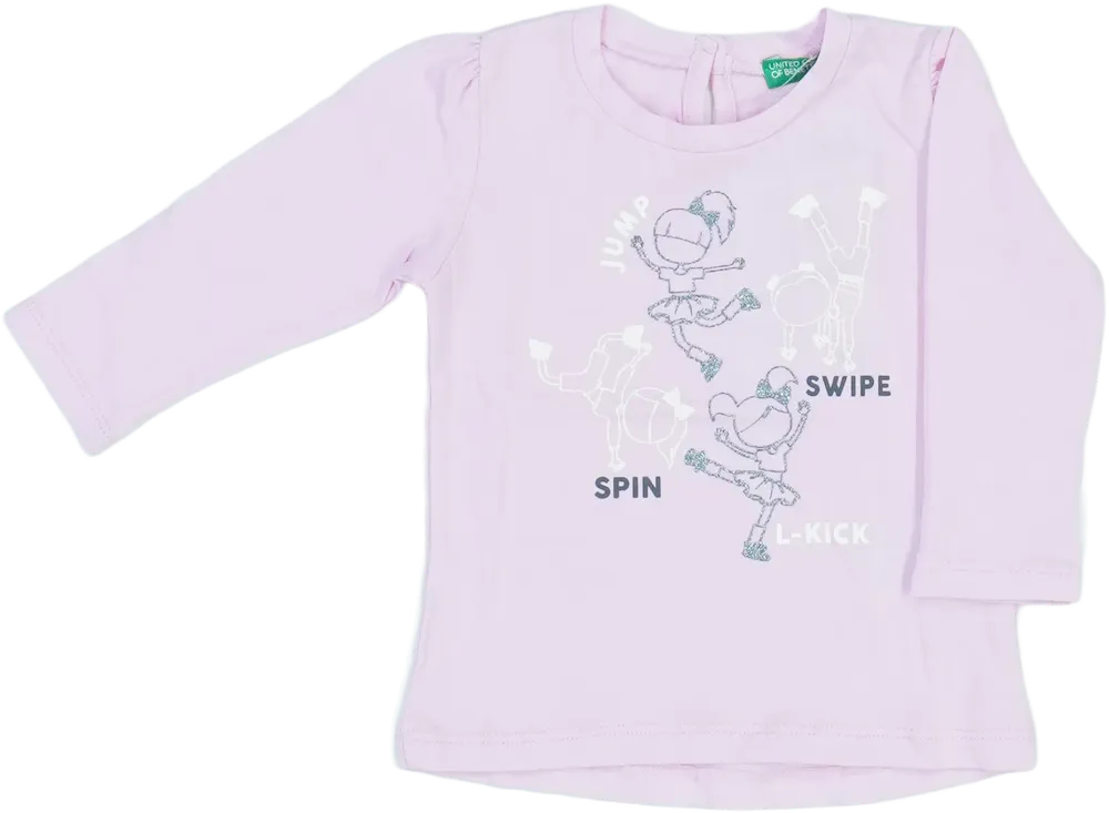 Rózsaszín Benetton Hosszú ujjú felső EU 68 / UK 3-6 hónap / US 3-6 hónap