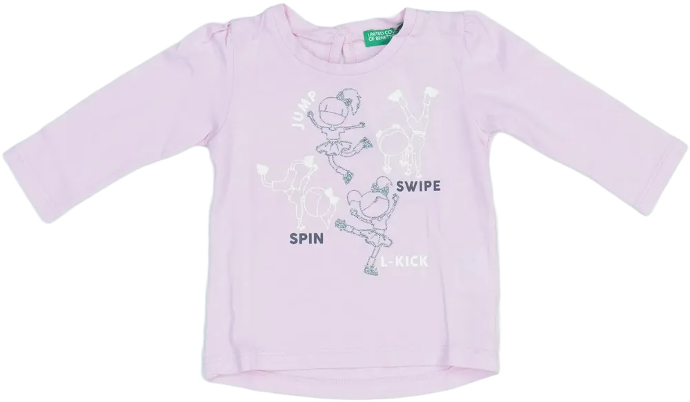 Rózsaszín Benetton Hosszú ujjú felső EU 62 / UK 0-3 hónap / US 0-3 hónap