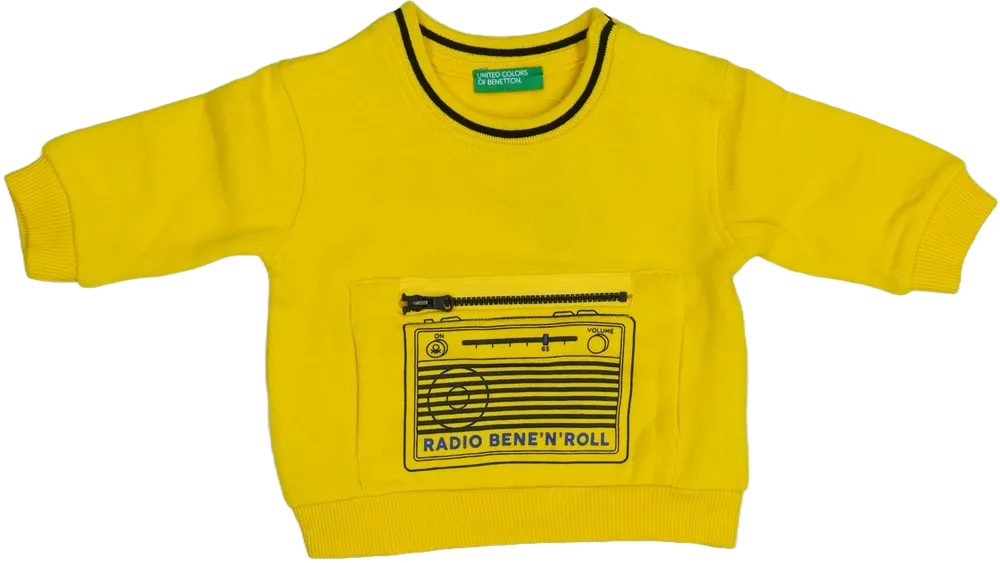 Sárga Benetton Pulóver EU 68 / UK 3-6 hónap / US 3-6 hónap