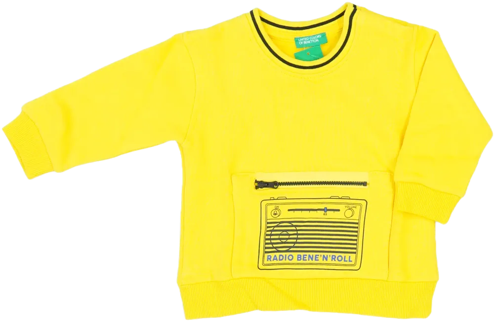 Sárga Benetton Pulóver EU 86 / UK 12-18 hónap / US 18 hónap