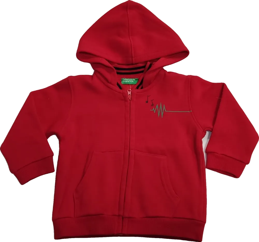 Piros Benetton Kapucnis pulóver EU 86 / UK 12-18 hónap / US 18 hónap