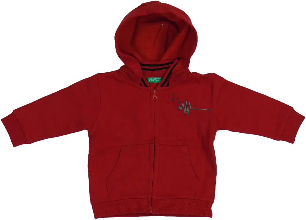 Piros Benetton Kapucnis pulóver EU 80 / UK 9-12 hónap / US 12 hónap