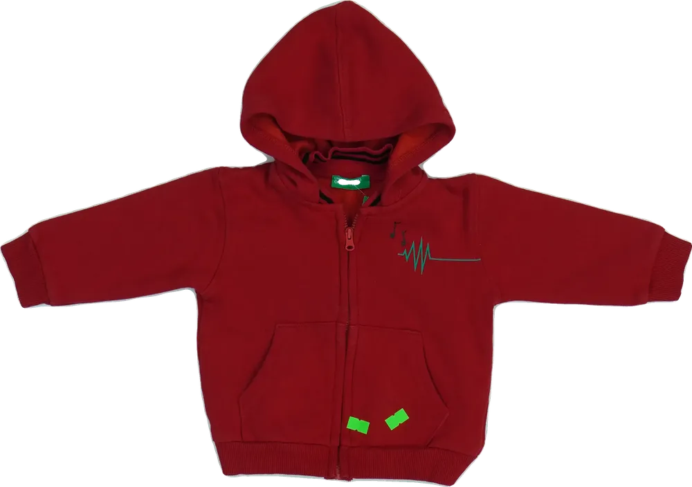 Piros Benetton Kapucnis pulóver EU 68 / UK 3-6 hónap / US 3-6 hónap