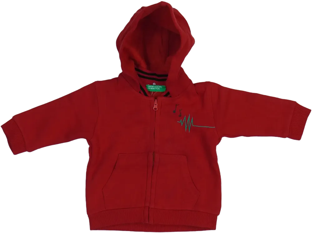 Piros Benetton Kapucnis pulóver EU 68 / UK 3-6 hónap / US 3-6 hónap