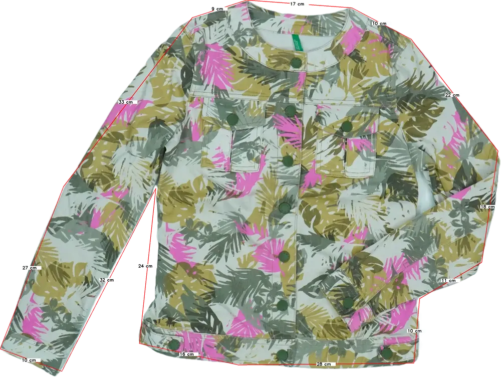 Többszínű Benetton Dzseki EU 158 / UK 13 év / US 14 év/XL