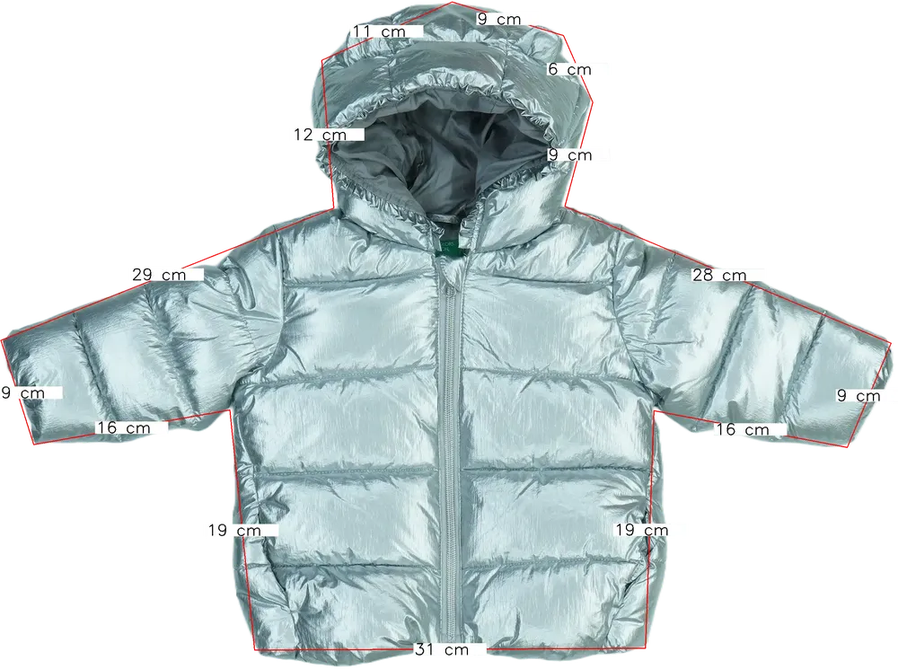 Ezüst Benetton Télikabát EU 80 / UK 9-12 hónap / US 12 hónap