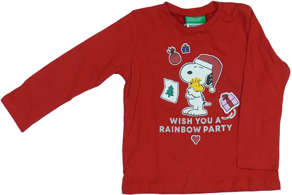 Piros Benetton Hosszú ujjú felső EU 92 / UK 2 év / US 2T