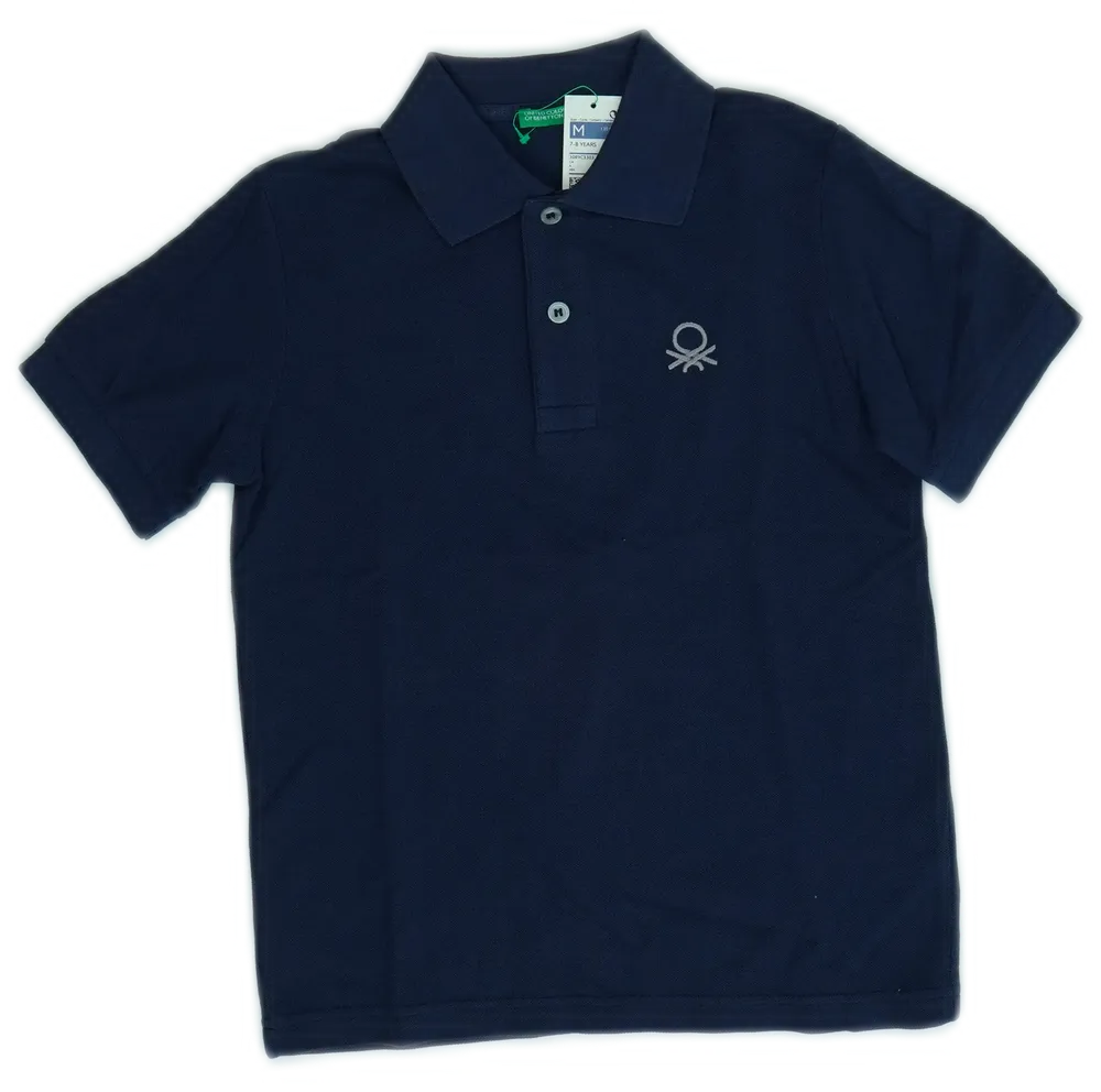 Kék Benetton Galléros póló EU 128 / UK 8 év / US 8 év/M