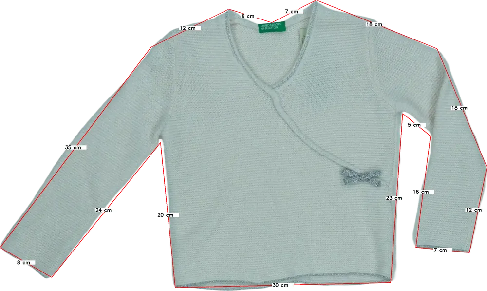 Fehér Benetton Kötött pulcsi EU 104 / UK 4 év / US 4T/XS